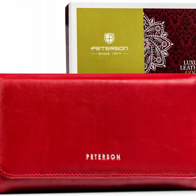 Portfel skórzany Peterson PTN 421077-SG czerwony