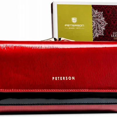 Portfel skórzany Peterson [DH] PTN 421028-SH czerwony