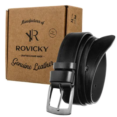 Pasek męski czarny Rovicky PRS-01-G