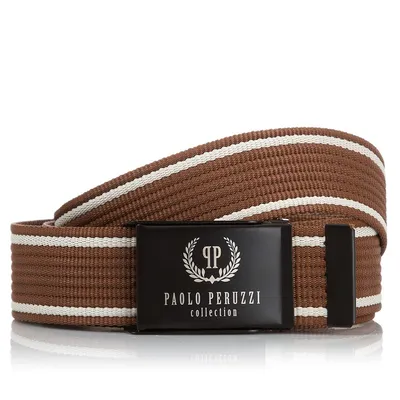 Pasek męski parciany 115cm Paolo Peruzzi brąz PW-08