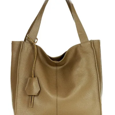Shopperka skórzana MARCO MAZZINI beżowy taupe s139o