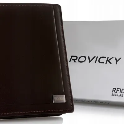 Portfel skórzany Rovicky PC-108-BAR brązowy