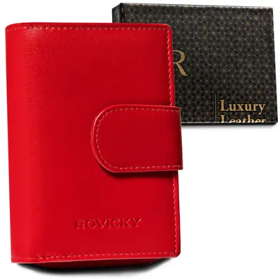 Portfel skórzany Rovicky R-RD-41-GCL Red czerwony
