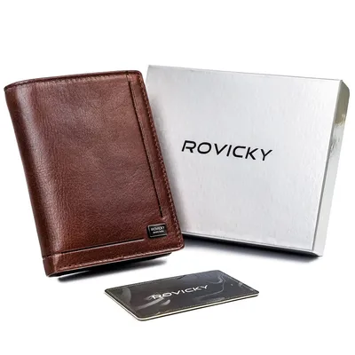 Portfel skórzany Rovicky brązowy PC-101-BAR-2324 B