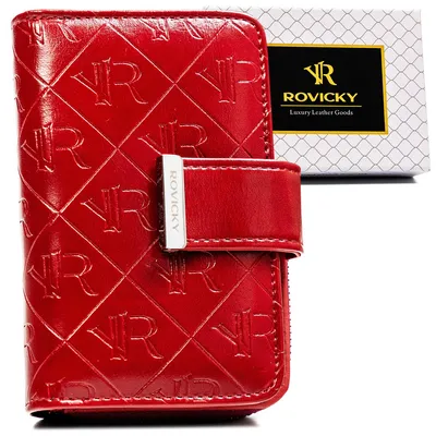 Portfel damski skóra+PU RPX-31-PMT Red
