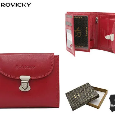Portfel skórzany Rovicky R-RD-39-GCL malinowy