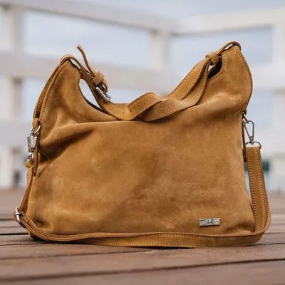 Torebka skórzana damska worek SHE S18 camel