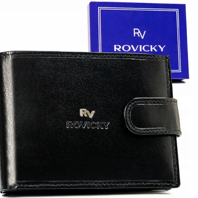 Portfel skórzany Rovicky RV-7680286-9-BCA czarny
