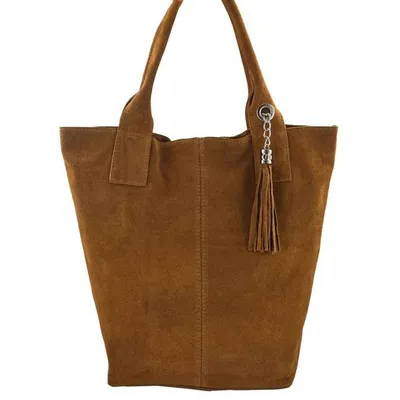 Shopper bag skórzany BARBERINI'S j. brązowy 375/8-12