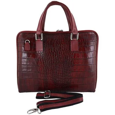 Torba na laptopa skórzana BARBERINI'S czerwona 118/1-13