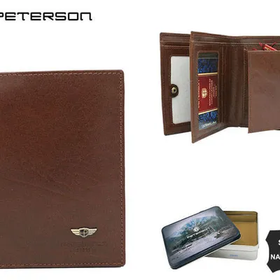 Portfel skórzany Peterson [DH] PTN 22310-VT brązowy