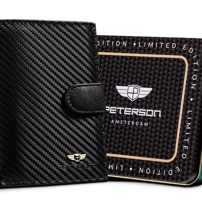 Portfel skórzany Peterson PTN 348Z-CA-6648 BLACK czarny