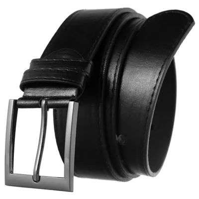 Pasek ze skóry ekologicznej Cavaldi [D] BOM-P4 BLACK 115 czarny