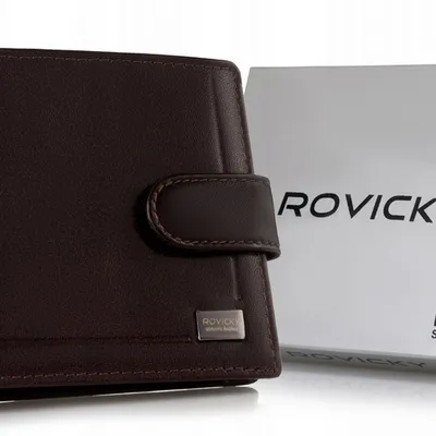 Portfel skórzany Rovicky PC-103L-BAR brązowy