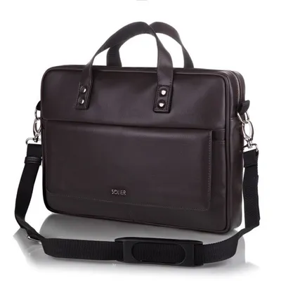 Torba męska na laptop Solier S32 Westport ciemny brąz