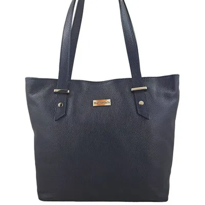 Shopper bag skórzany BARBERINI'S granatowy 923-4