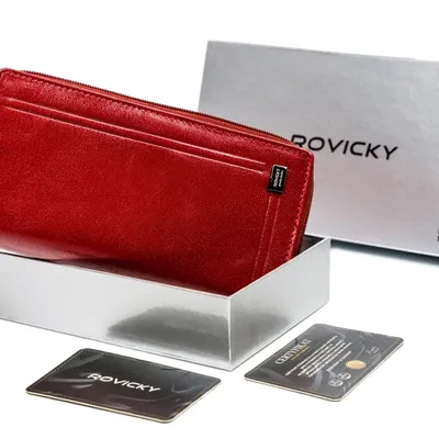 Portfel skórzany Rovicky [DH] CPR-8931-BAR czerwony