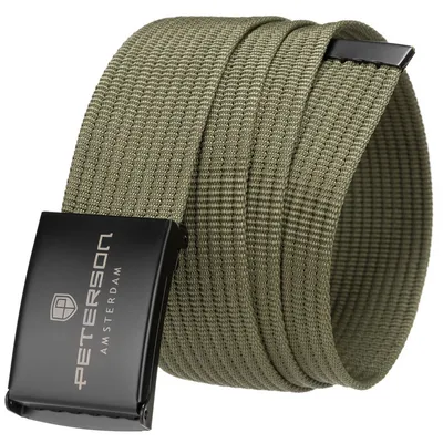 Pasek parciany Peterson [DH] PTN BLACK-BLACK-GREE zielony