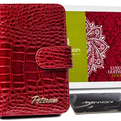 Portfel skórzany Peterson czerwony PTN CR-602-0738 RED