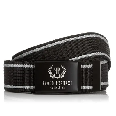 Pasek parciany PAOLO PERUZZI PW-10-95 cm czarny