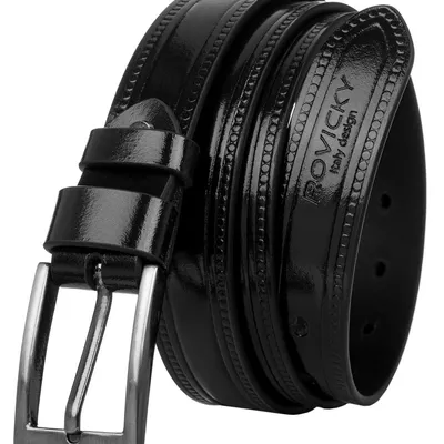 Pasek lakierowany czarny Rovicky PLW-R-7 BLACK