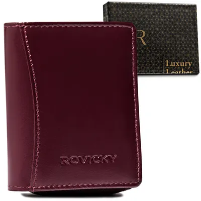 Portfel skórzany Rovicky R-RD-34-GCL Plum fioletowy