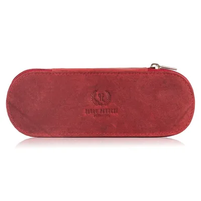 Etui na okulary piórnik PAOLO PERUZZI T-82-HR czerwone vintage