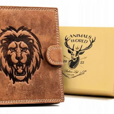 Portfel skórzany Always Wild N4L-CHM-LION brązowy