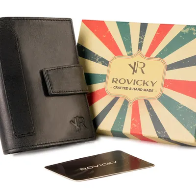 Portfel czarny Rovicky N1227-RHP-6743 BLACK