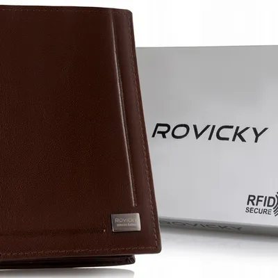 Portfel skórzany Rovicky [DH] PC-105-BAR brązowy