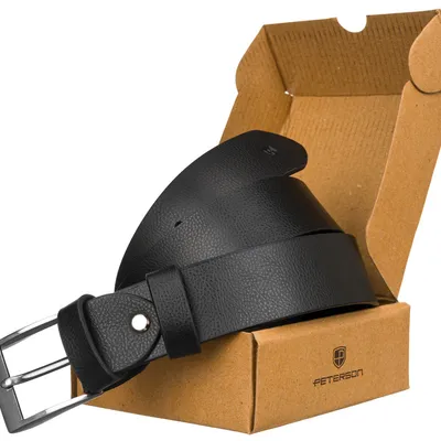 Pasek męski Peterson czarny PU 35 mm PTN 042268-105-PUR BLACK