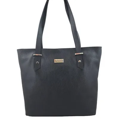 Shopper bag skórzany BARBERINI'S czarny 923-1
