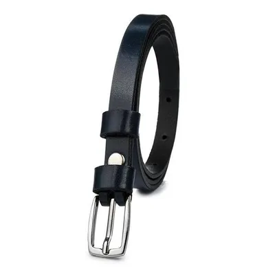 Beltimore skórzany damski pasek granatowy wąski U49 : Kolory - granatowy, Rozmiar pasków - r.95-110 cm