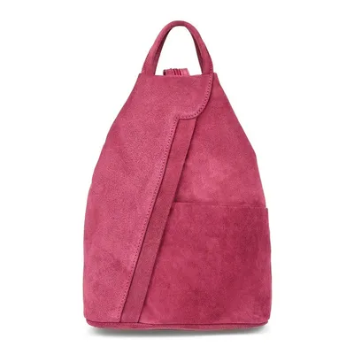 Zamszowy plecak damski purpurowy Vera Pelle T53
