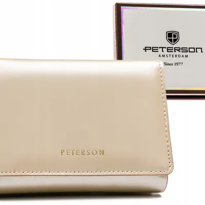 Portfel damski Peterson PTN 013-LAK kremowy