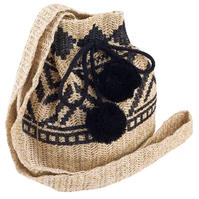 Słomiany worek beżowo-czarny Cavaldi BAG-LB-06 KHAKI