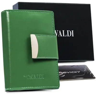 Portfel skórzany 4U Cavaldi RD-04-GCL zielony