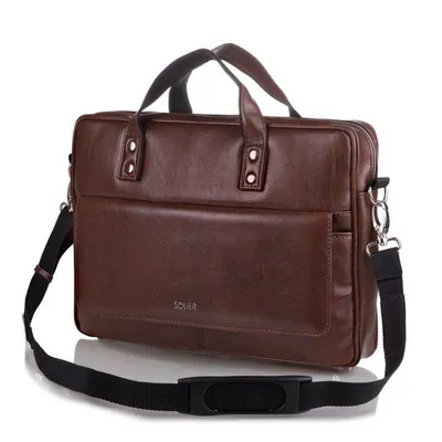 Torba męska na laptop Solier S32 Westport brązowy vintage