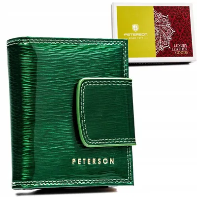 Portfel sk��rzany Peterson PTN 42329-SH zielony