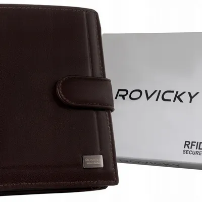 Portfel skórzany Rovicky PC-105L-BAR c. brązowy