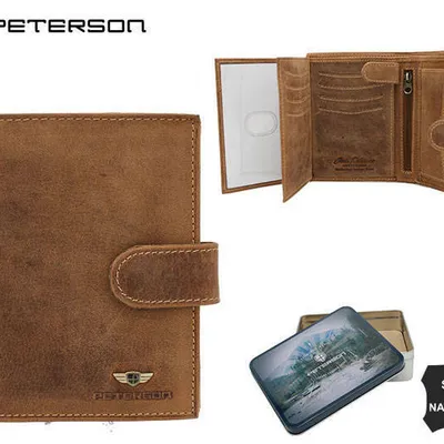 Portfel skórzany Peterson PTN 339Z brązowy