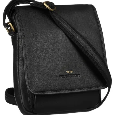 Listonoszka skórzana Peterson PTN-015-NDM-2991 Black czarna