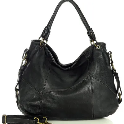 Shopper bag czarny MARCO MAZZINI v136d