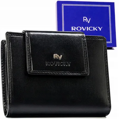 Portfel skórzany Rovicky RV-70613-9-BCA czarny