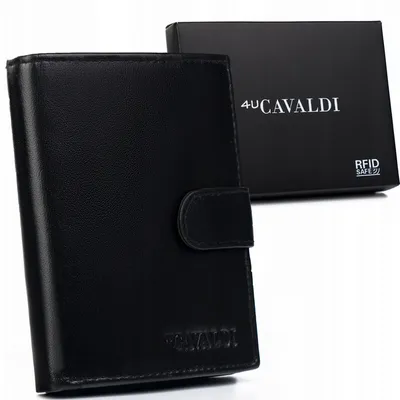 Portfel skórzany 4U Cavaldi [DH] 0800L-P-BS-RFID czarny