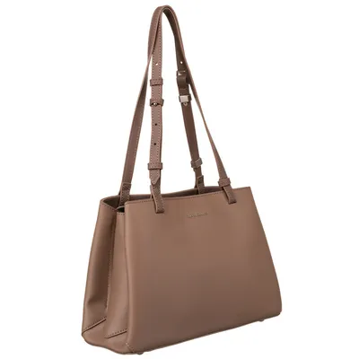 Klasyczny tote bag David Jones CM6533 c. beżowy