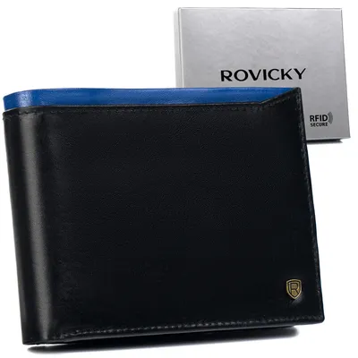 Portfel męski skórzany ROVICKY N992-RVT czarny