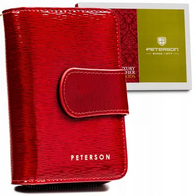 Portfel skórzany Peterson [DH] PTN 425214-SH czerwony