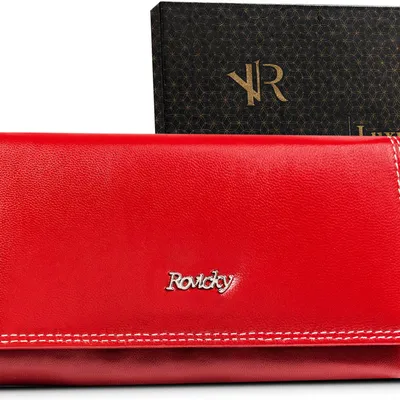 Portfel skórzany Rovicky R-RD-07-GCL Red- czerwony