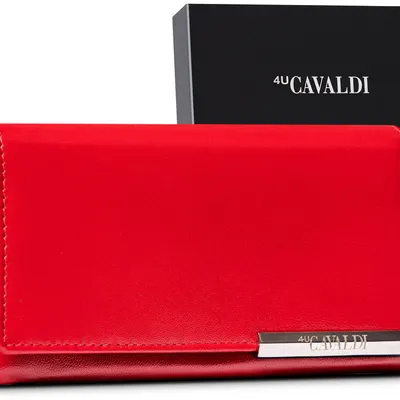 Portfel skórzany 4U Cavaldi RD-08-GCL-4 czerwony